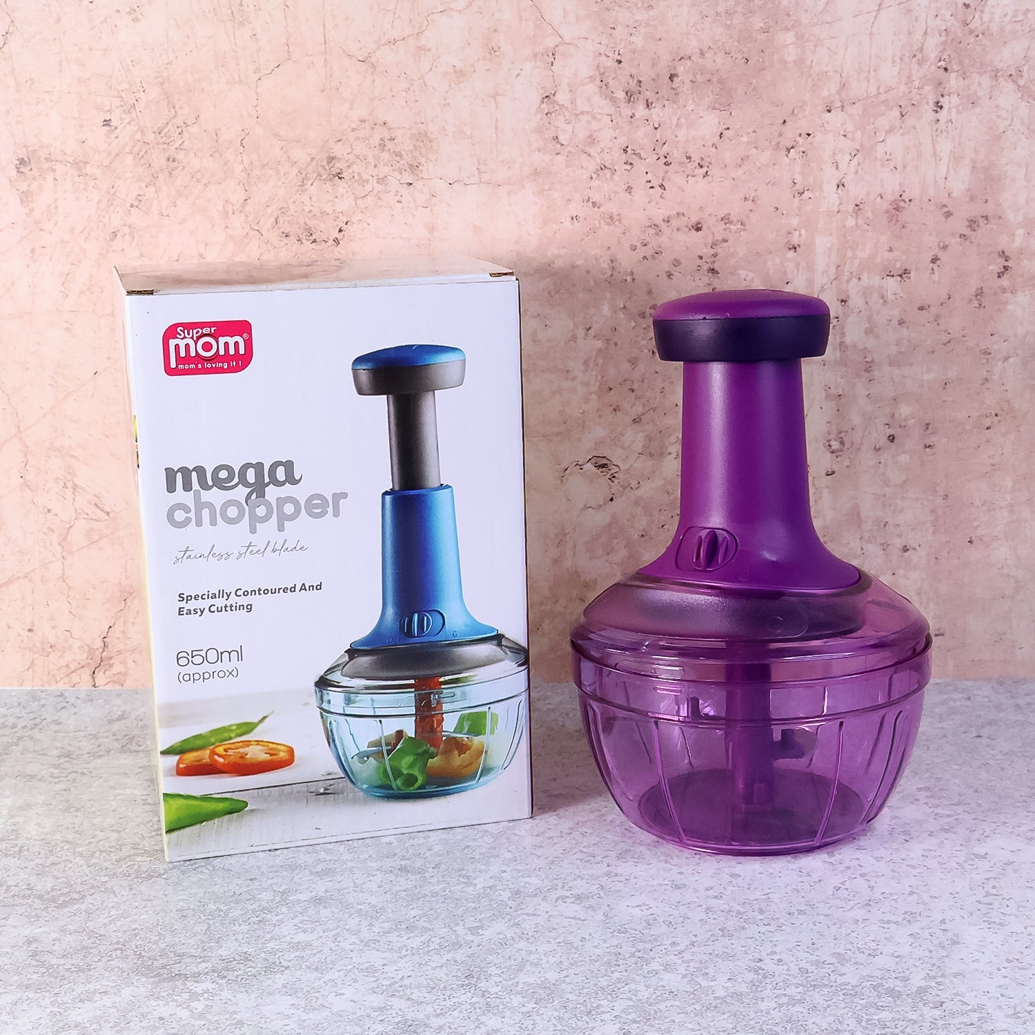 Supermom Manual Push Vegetable Chopper 650 ml - (1 Pc) Supermom Manual Push Vegetable Chopper 650 ml - (1 Pc)